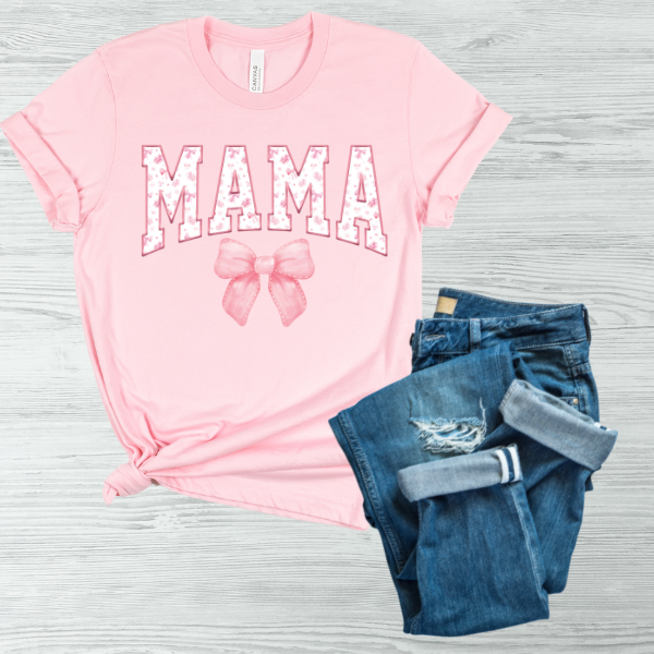 Mama Bow Print Tee